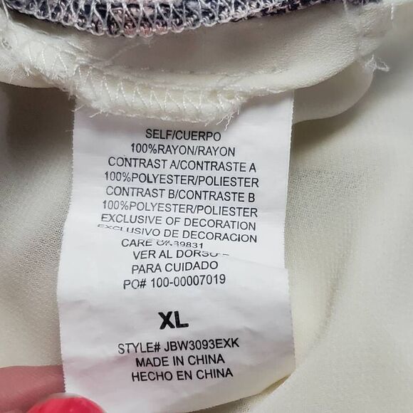 Jolt Women's XL Pink Plaid Button Down Shirt Lace Back Sheer Contrast Long Sleev - Picture 4 of 8